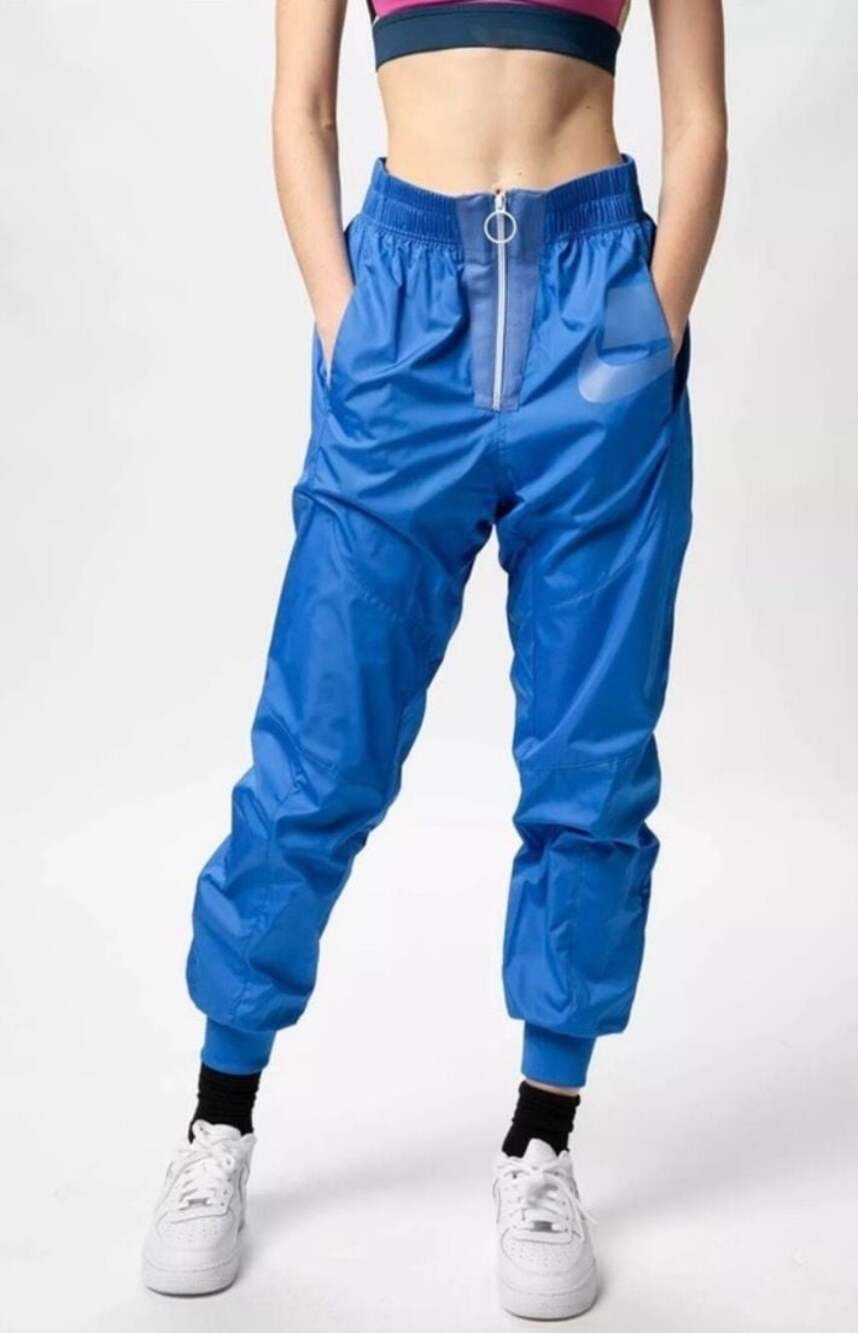 Nike Sportswear Women's Size Small Blue Nylon Jogger Pants